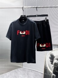 펜디 FENDI 모던 클래식 캐주얼 반팔 반바지 세트