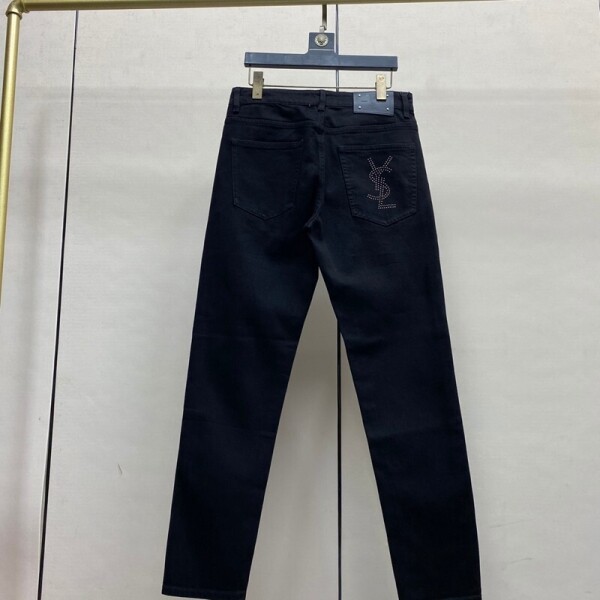 위핑,생로랑 Saint Laurent 큐빅 시그니처 워싱 캐주얼 남녀 청바지