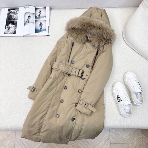 위핑,버버리 BURBERRY 모던 빈티지 후드 롱 패딩 코트