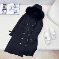 버버리 BURBERRY 모던 빈티지 후드 롱 패딩 코트