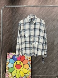 크롬하츠 Chrome Hearts 클래식 요소 체크 캐주얼 긴팔 셔츠