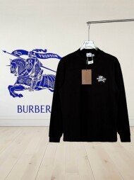버버리 BURBERRY 로고 자수 모던 심플 캐주얼 긴팔 티셔츠 남녀공용
