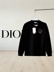 디올 DIOR 로고 자수 모던 심플 캐주얼 긴팔 티셔츠 남녀공용