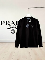프라다 PRADA 로고 모던 심플 캐주얼 긴팔티셔츠 남녀공용