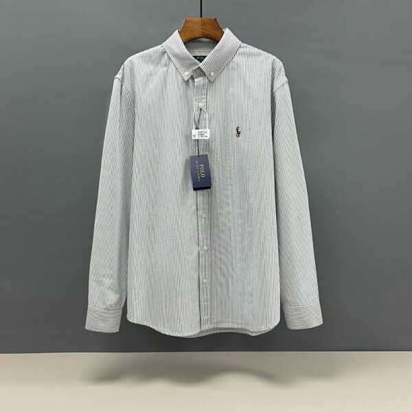 위핑,폴로 랄프로렌 POLO RALPH LAUREN 로고 자수 스트라이프 캐주얼 긴팔 셔츠