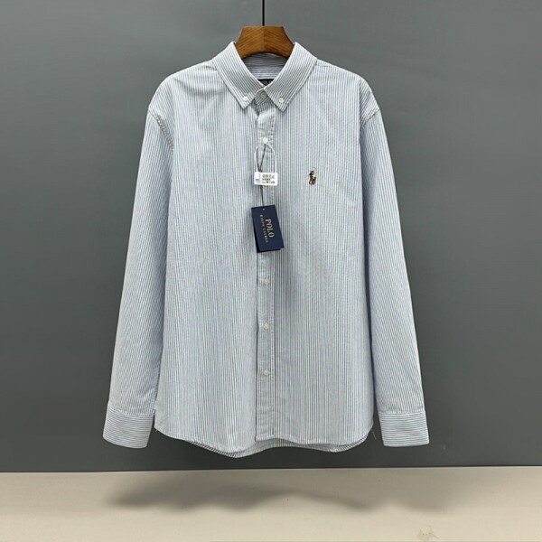 위핑,폴로 랄프로렌 POLO RALPH LAUREN 로고 자수 스트라이프 캐주얼 긴팔 셔츠