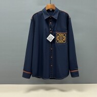 로에베 LOEWE 로고 자수 빈티지 디자인 긴팔 셔츠
