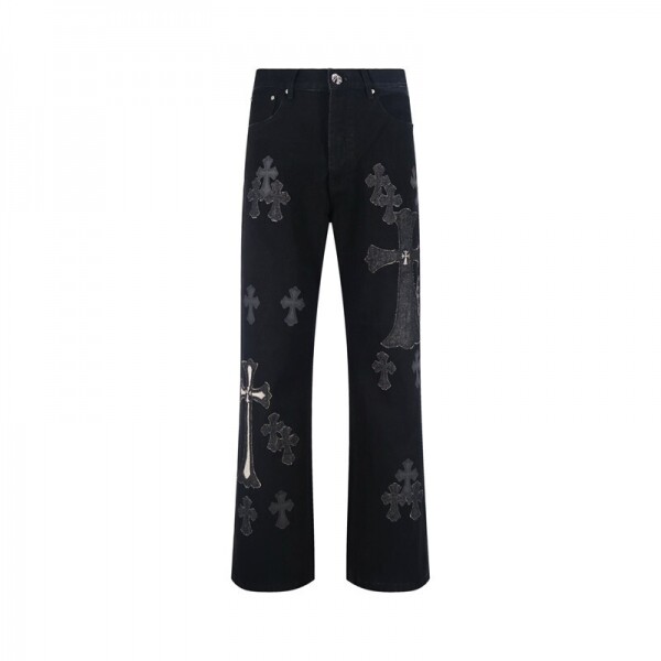 위핑,크롬하츠 Chrome Hearts 크로스 트렌드 빈티지 캐주얼 데님 팬츠