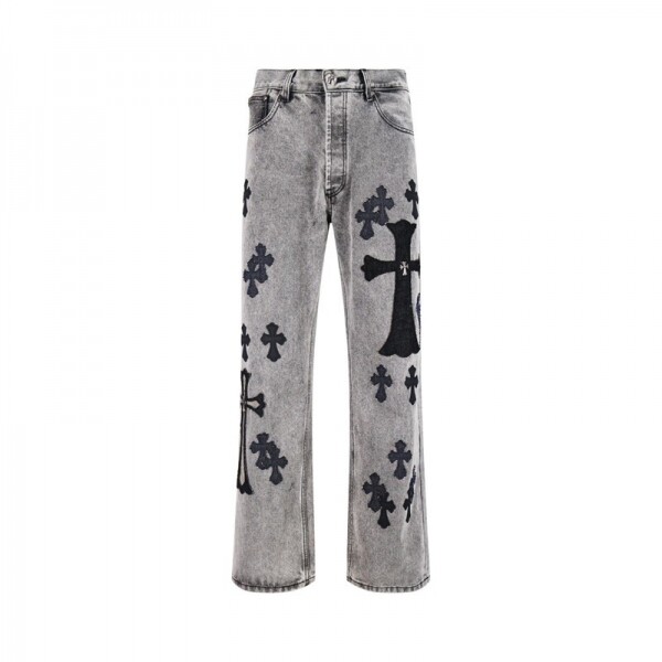 위핑,크롬하츠 Chrome Hearts 크로스 트렌드 빈티지 캐주얼 데님 팬츠