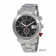GUCCI 시계 G 크로노 블랙 문자판 YA101361