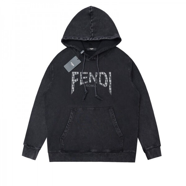 위핑,펜디 FENDI 로고 프린트 트렌디 빈티지 후드티셔츠