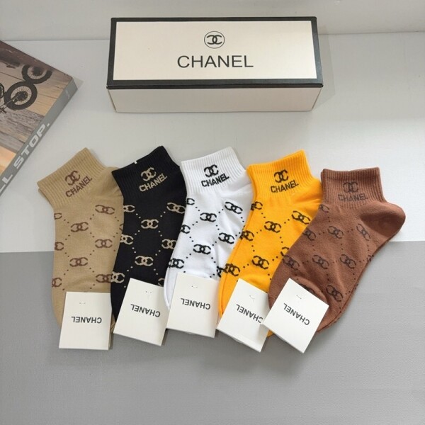위핑,샤넬 CHANEL 면양말 클래식 로고 캐주얼 남녀 발목양말