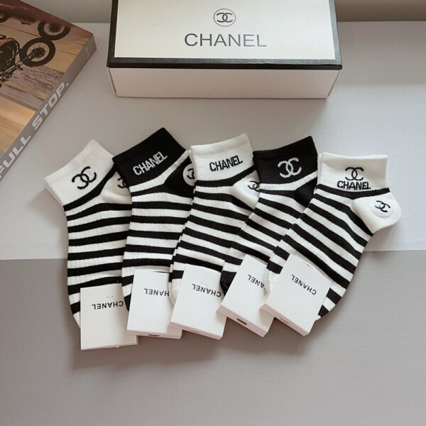 위핑,샤넬 CHANEL 면양말 클래식 로고 캐주얼 남녀 발목양말