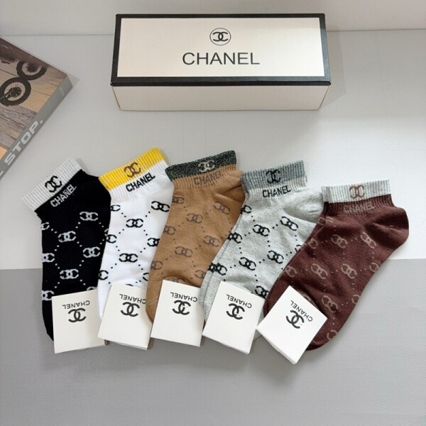 위핑,샤넬 CHANEL 면양말 클래식 로고 캐주얼 남녀 발목양말