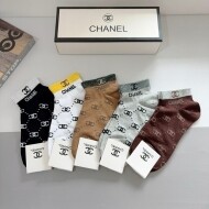 샤넬 CHANEL 면양말 클래식 로고 캐주얼 남녀 발목양말