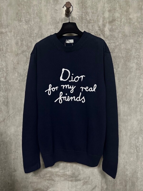 위핑,디올 DIOR 로고 자수 모던 심플 캐주얼 니트