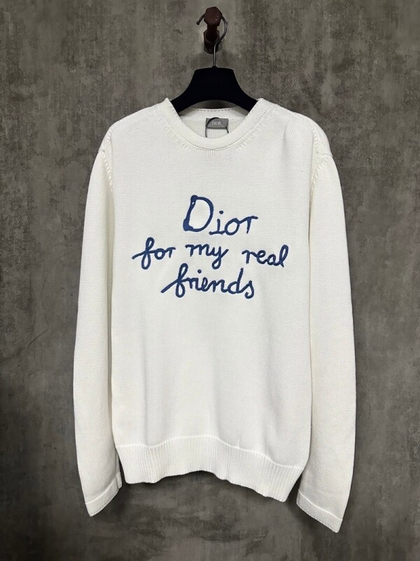 위핑,디올 DIOR 로고 자수 모던 심플 캐주얼 니트