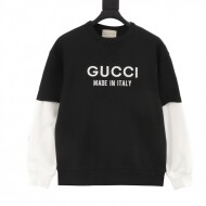 구찌 GUCCI 레터링 로고 자수 트렌드 패치워크 페이크 긴팔