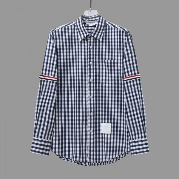 위핑,톰브라운 Thom Browne 모던 클래식 체크 캐주얼 긴팔 셔츠