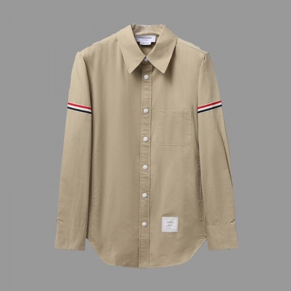 위핑,톰브라운 Thom Browne 로고 모던 심플 캐주얼 긴팔 셔츠