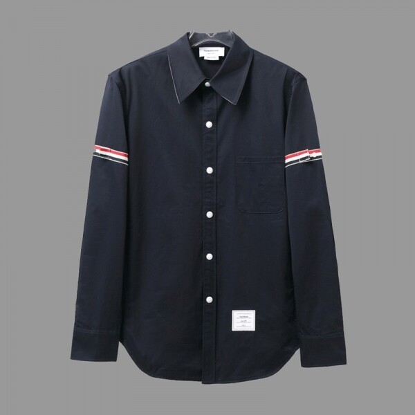 위핑,톰브라운 Thom Browne 로고 모던 심플 캐주얼 긴팔 셔츠