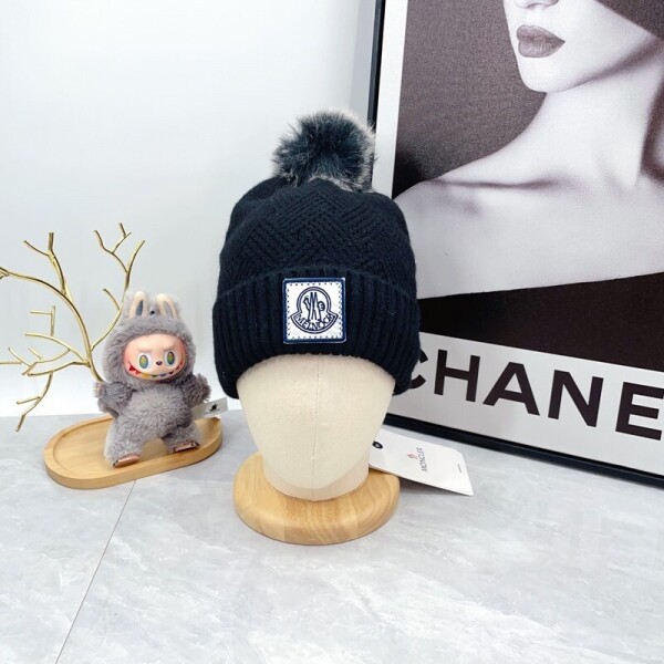 위핑,몽클레르 MONCLER 러블리 웜 털방울심플 여성비니