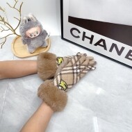 버버리 BURBERRY 뽀글이 클래식체크웜여성장갑