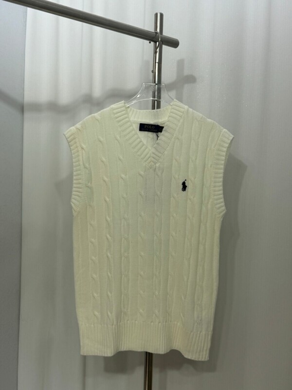 위핑,폴로 랄프로렌 POLO RALPH LAUREN 스몰 레플리카 브이넥 꽈배기 울 베스트