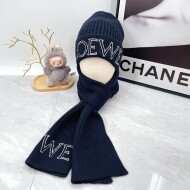 로에베 LOEWE 레터링 로고 비니+니트 스카프심플 세트