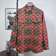 구찌 GUCCI 로고 체크 빈티지 캐주얼 셔츠