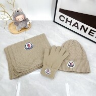 몽클레르 MONCLER 클래식 로고 비니+니트머플러+장갑 세트
