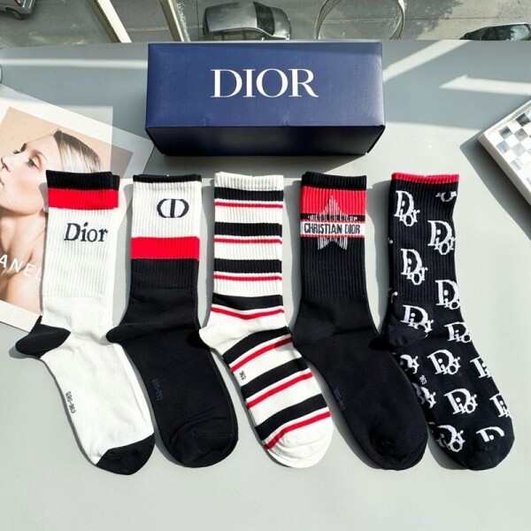 위핑,디올 DIOR 트렌드 클래식 로고 스트레치 남녀중/장목양말
