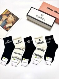 발렌시아가 BALENCIAGA 모던 클래식 로고 캐주얼 커플 발목양말