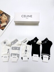 셀린느 CELINE 모던 클래식 로고 캐주얼 커플 발목양말