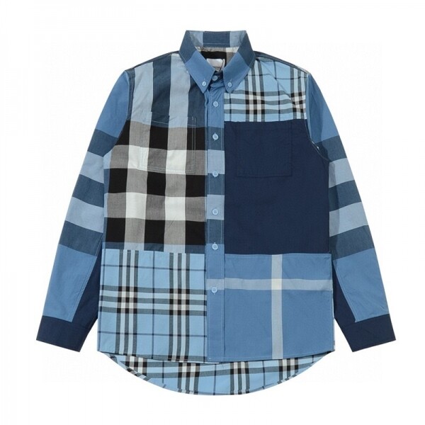 위핑,버버리 BURBERRY 클래식 빈티지 체크 패치워크 박시 긴팔 셔츠