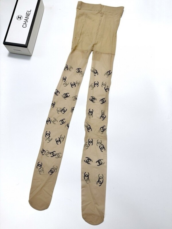 위핑,샤넬 CHANEL 클래식 로고 시스루 섹시 점프슈트 스타킹