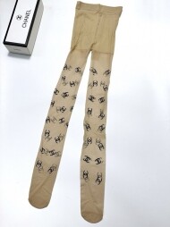 샤넬 CHANEL 클래식 로고 시스루 섹시 점프슈트 스타킹