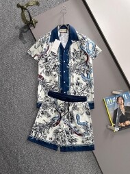 구찌 GUCCI 클래식 빈티지 캐주얼 반팔 세트