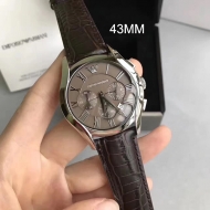Emporio Armani 엠포리오 아르마니 남성 가죽 레더 스트랩 남성용 시계 - AR0671