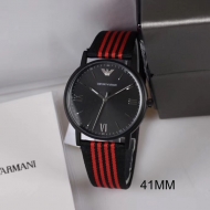 Emporio 아르마니 Armani 세금포함 정품 Men 쿼츠 시계 AR11015 섬유s 스트랩 블랙 Red