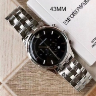 알마니시계 남성용 크로노그래프 43mm 실버 메탈시계 AR11017