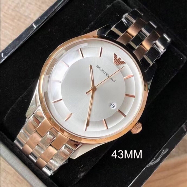 위핑,EMPORIO ARMANI 람바다 로즈 골드 실버 남성용 AR11044 시계