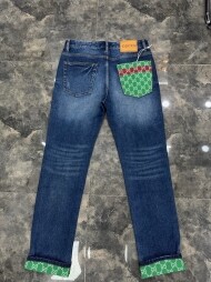 구찌 GUCCI 로고 트렌드 빈티지 캐주얼 일자 청바지