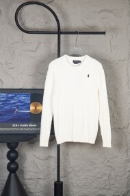 폴로 랄프로렌 POLO RALPH LAUREN 로고 자수 모던 심플 꽈배기 니트 스웨터