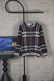 버버리 BURBERRY 클래식 스트라이프 체크 차이나 카디건 스웨터 니트 코트