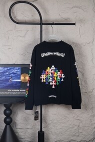 크롬하츠 Chrome Hearts 클래식 컬러 십자가 산스크리트 레터링 캐주얼 커플 긴팔