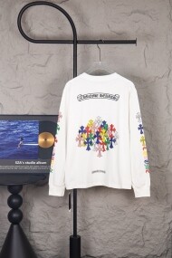 크롬하츠 Chrome Hearts 클래식 컬러 십자가 산스크리트 레터링 캐주얼 커플 긴팔