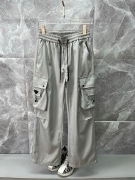 프라다 PRADA 모던 와이드 카고 바지 남자 캐주얼 바지