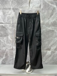 프라다 PRADA 모던 와이드 카고 바지 남자 캐주얼 바지