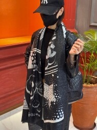 샤넬 CHANEL 로고 모던 빈티지 패턴 디자인 캐주얼 스카프